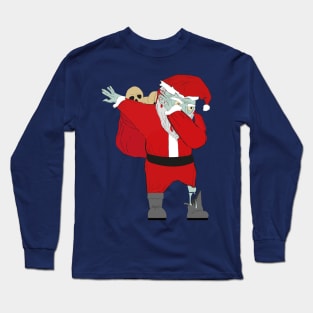 Funny Dabbing Zombie Santa Claus Halloween Christmas Long Sleeve T-Shirt